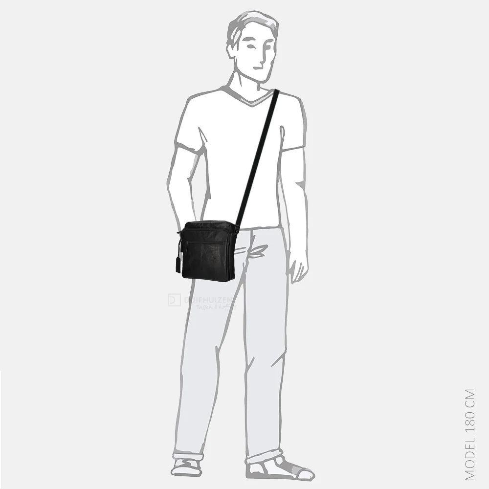 Pylos Sarda crossbody tas black bij Duifhuizen