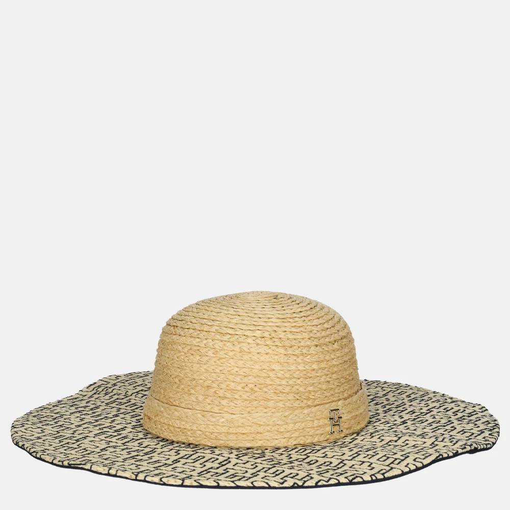 Tommy Hilfiger beach summer straw hoed calico bij Duifhuizen