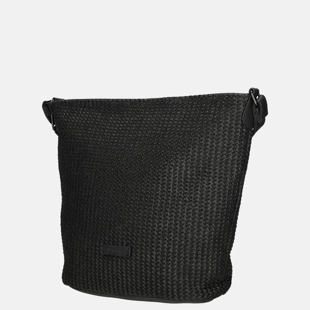 Enrico Benetti Raffia crossbody tas M zwart bij Duifhuizen