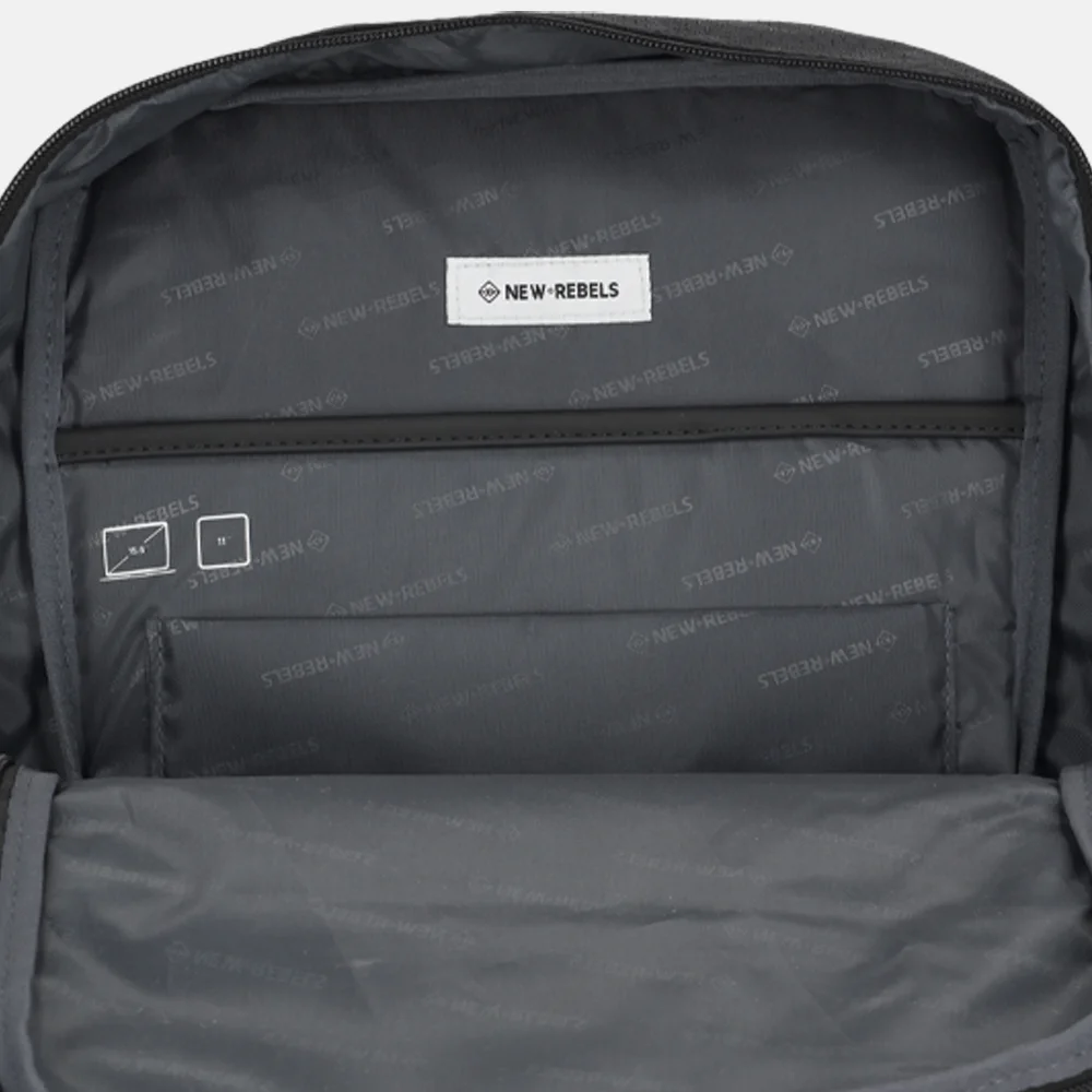 New Rebels Trondheim rugzak 15 inch black bij Duifhuizen