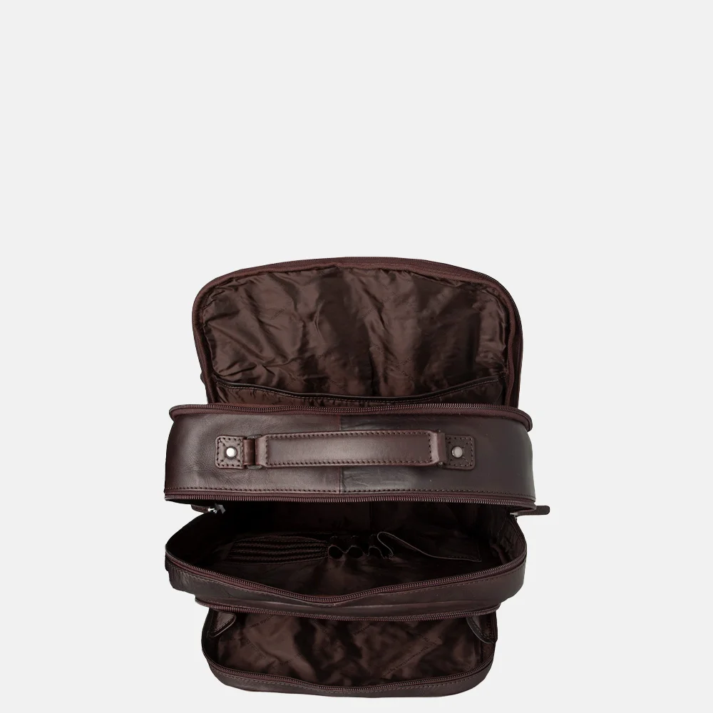 Chesterfield Lennox laptoprugzak L 16 inch dark brown bij Duifhuizen