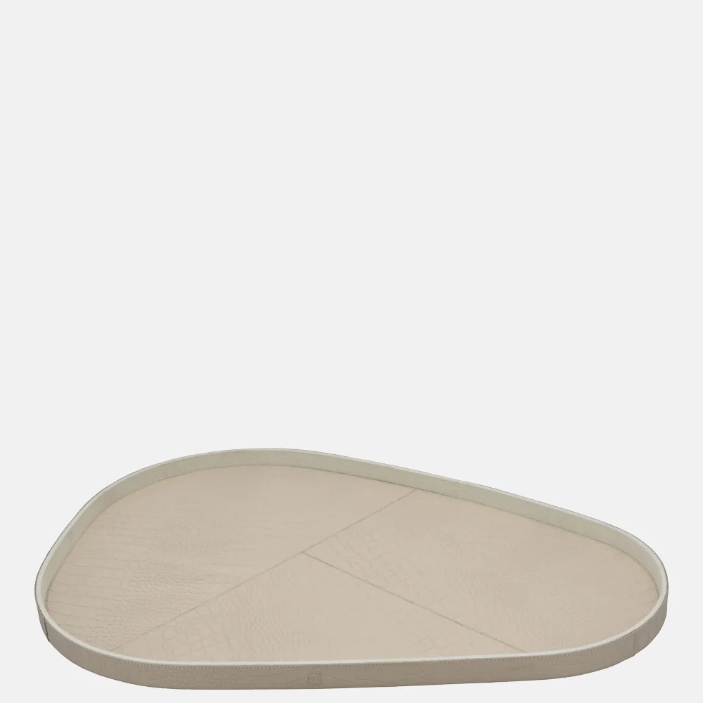 Chamada leren dienblad organisch croco XL beige