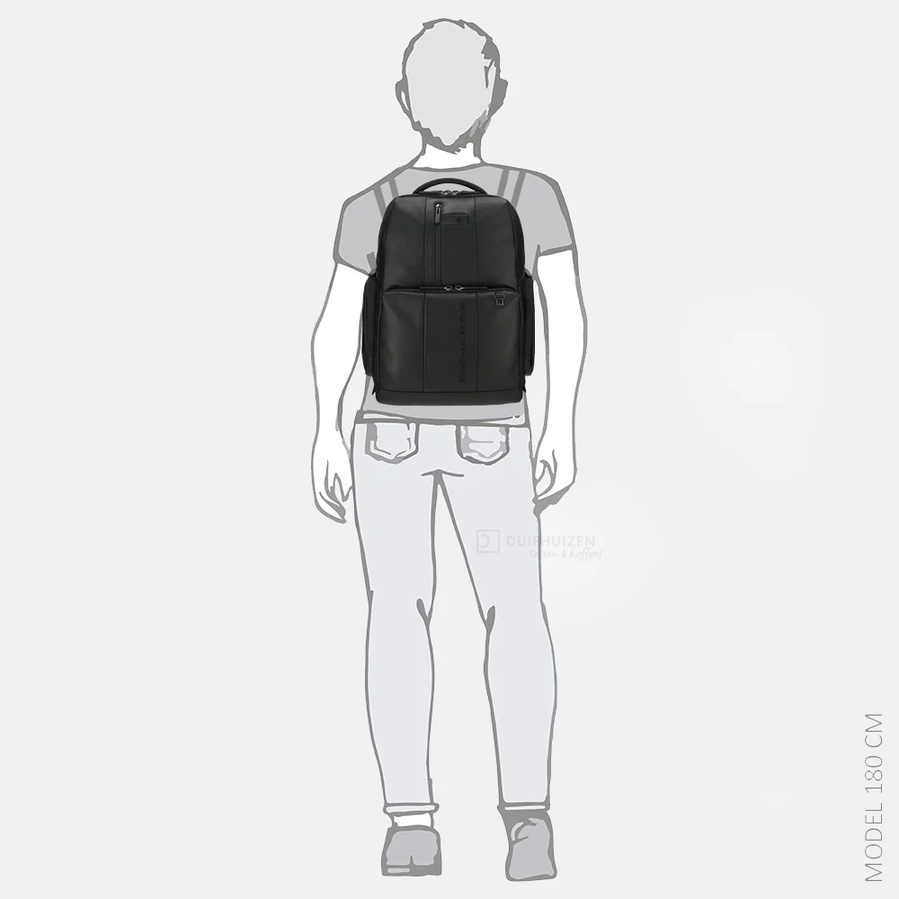 Piquadro Urban laptoprugzak 15 inch nero bij Duifhuizen