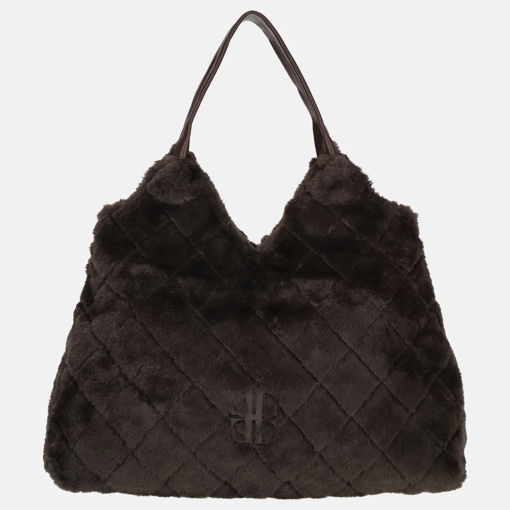 Laurent David Gloria shopper faux fur chocolade