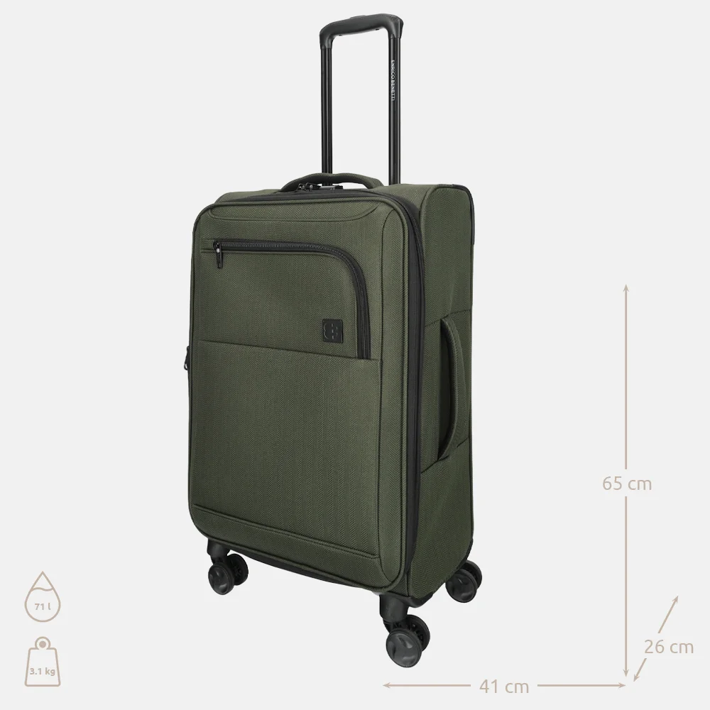 Enrico Benetti Oakville handbagage koffer 55 cm olive bij Duifhuizen
