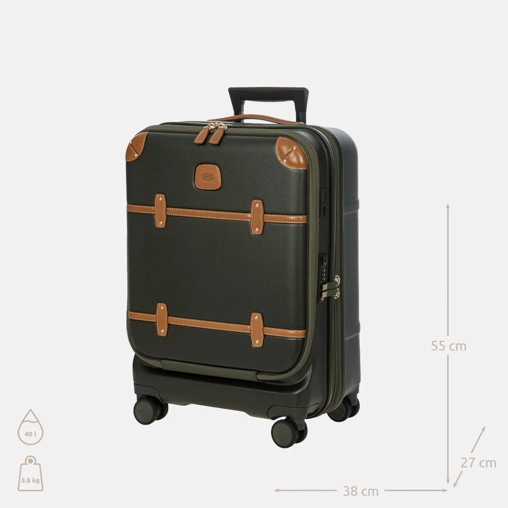 Bric's Bellagio trolley handbagage koffer 55 cm olive bij Duifhuizen