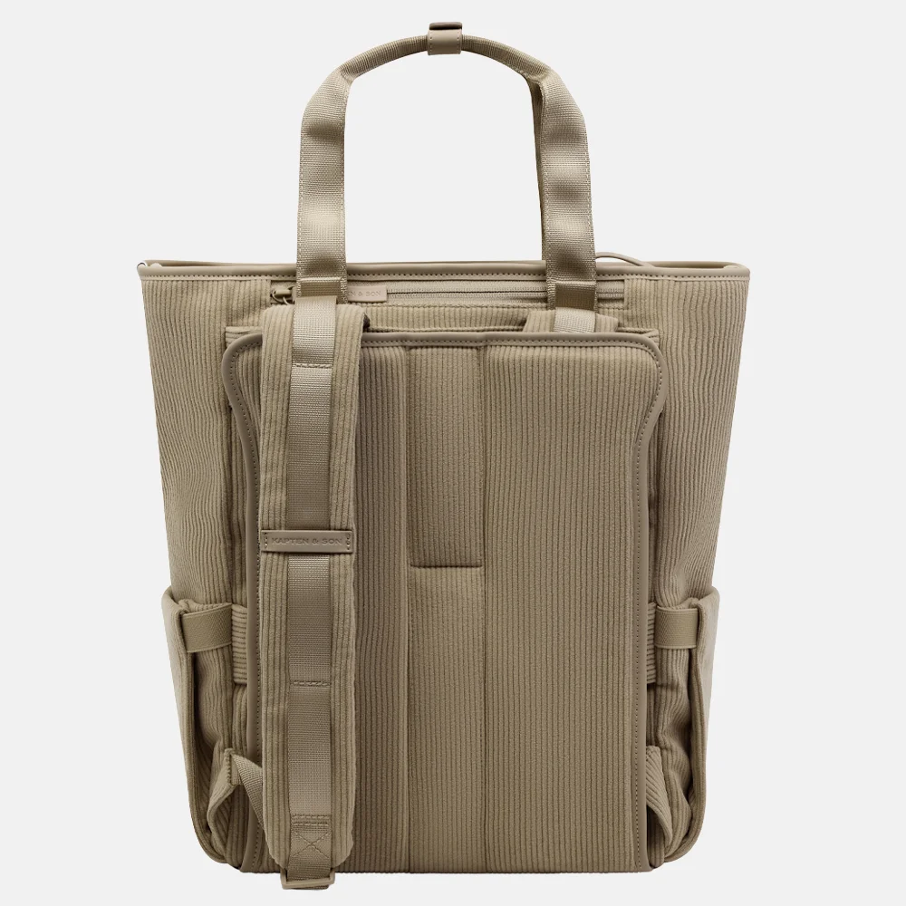 Kapten & Son Lindby Pro Cord laptoprugzak 15.6 inch khaki bij Duifhuizen