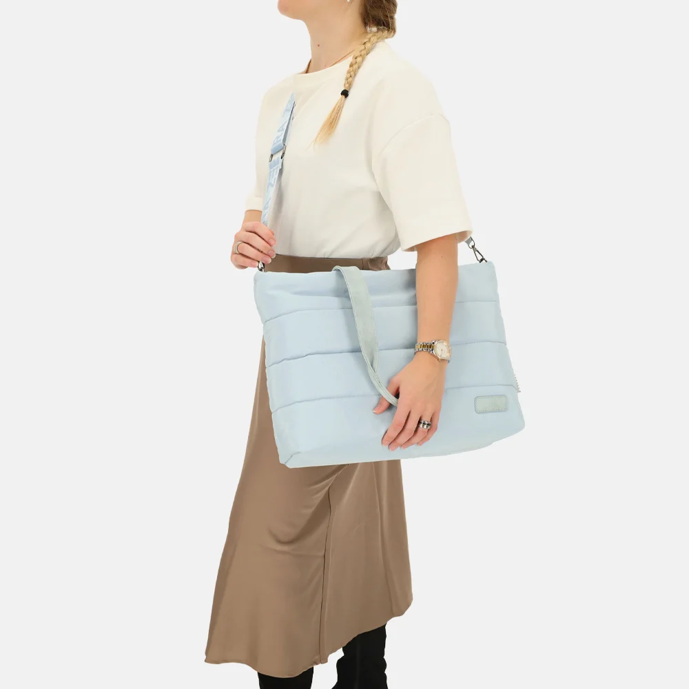 Zebra Trends Elske Puffy shopper lichtblauw bij Duifhuizen