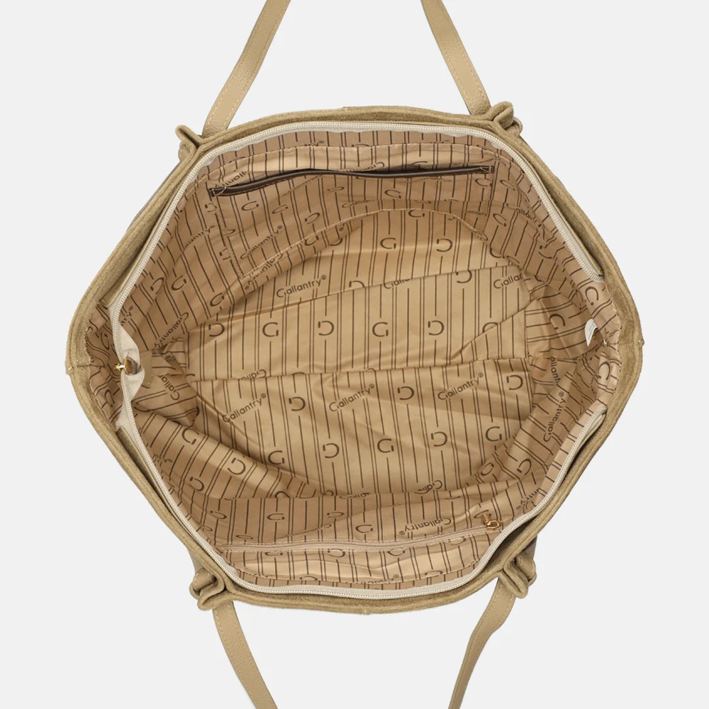 Firenze Suedine shopper L taupe bij Duifhuizen