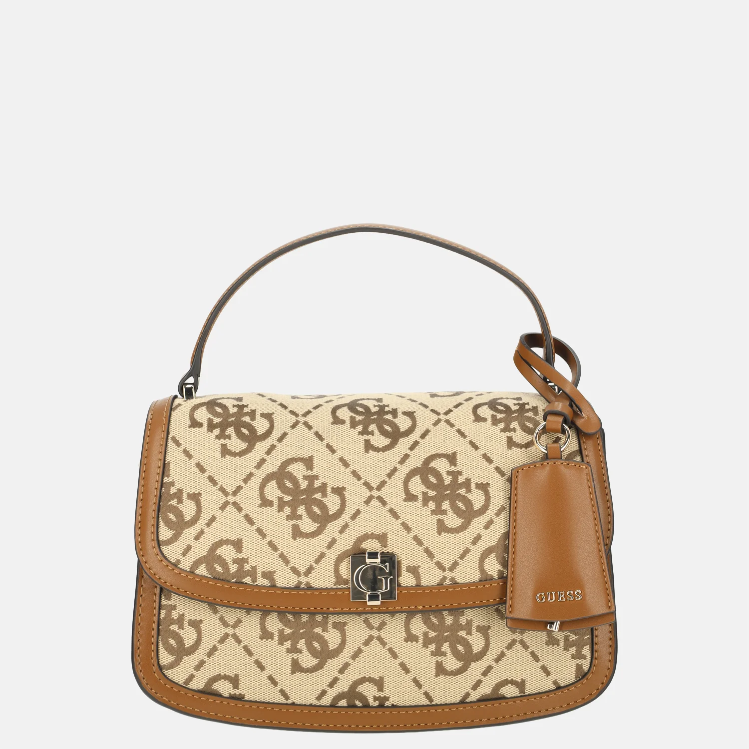 Guess Audrey logo crossbody tas latte logo bij Duifhuizen