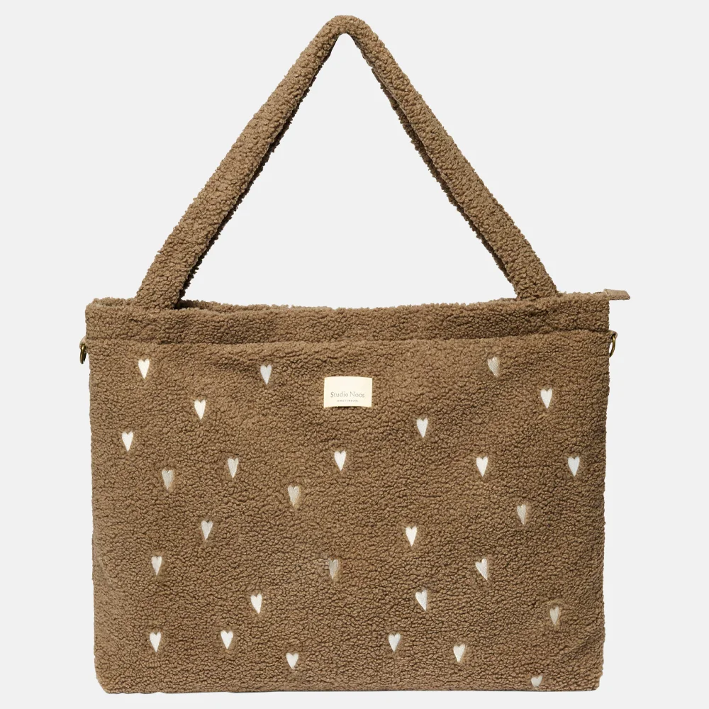 Studio Noos teddy mom bag luiertas brown hearts