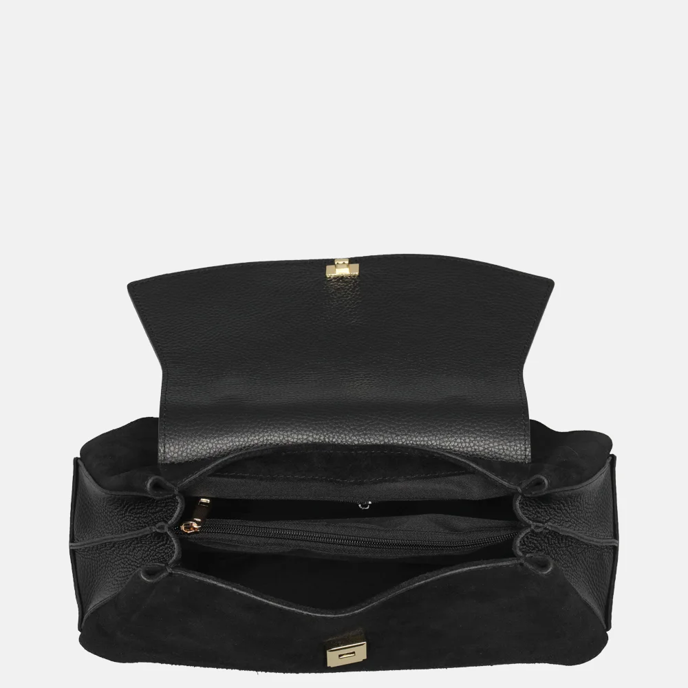 Charm London overslag handtas suede zwart bij Duifhuizen