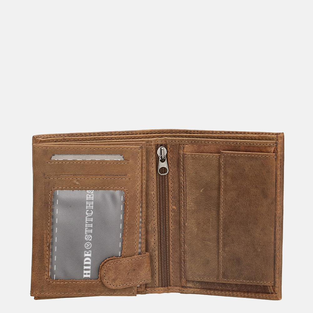 Hide & Stitches Idaho billfold brown bij Duifhuizen