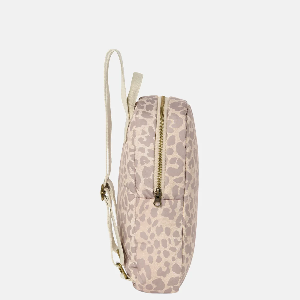 Studio Noos Puffy Mini backpack beige leopard bij Duifhuizen
