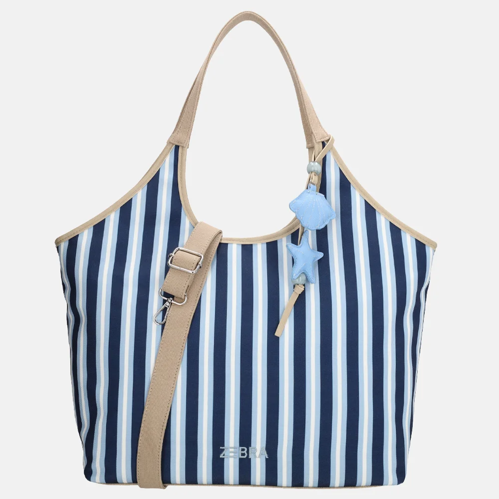 Zebra Trends Mira shopper streep middenblauw