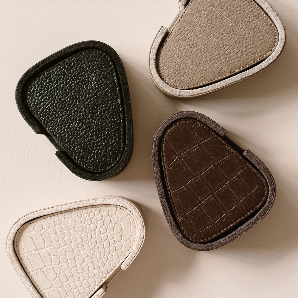 Chamada leren onderzetters effen organisch black bij Duifhuizen