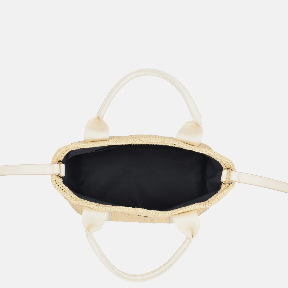 Tommy Hilfiger Riet Spring Logotape handtas mini beige bij Duifhuizen