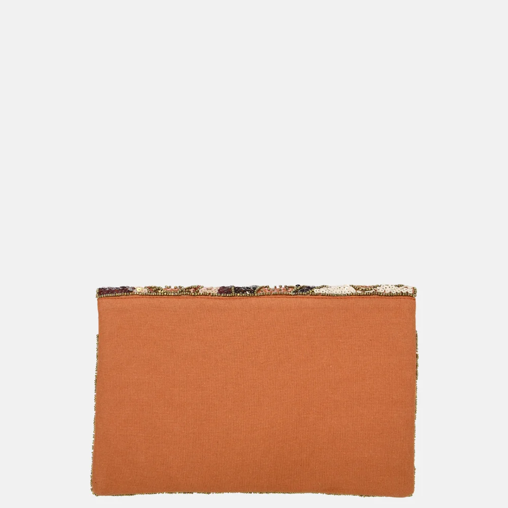 Bulaggi flower clutch dark brown bij Duifhuizen