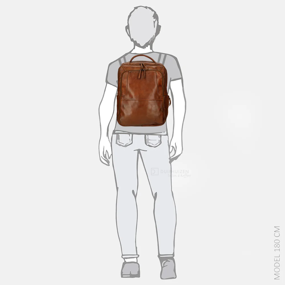 Bear Design rugzak 15 inch cognac bij Duifhuizen