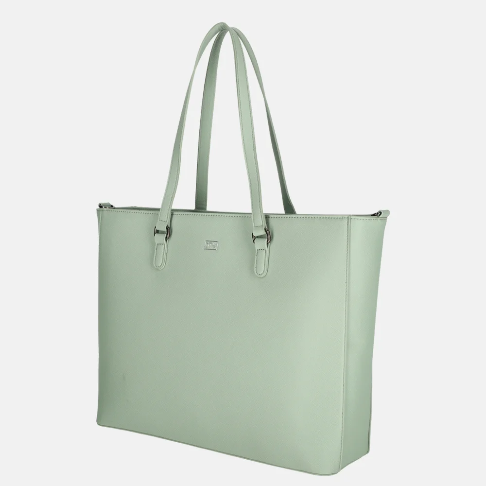 Duifhuizen Saffiano shopper L pistachio bij Duifhuizen
