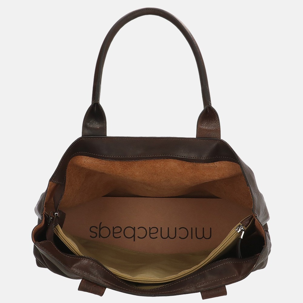 Micmacbags Discover shopper dark brown bij Duifhuizen