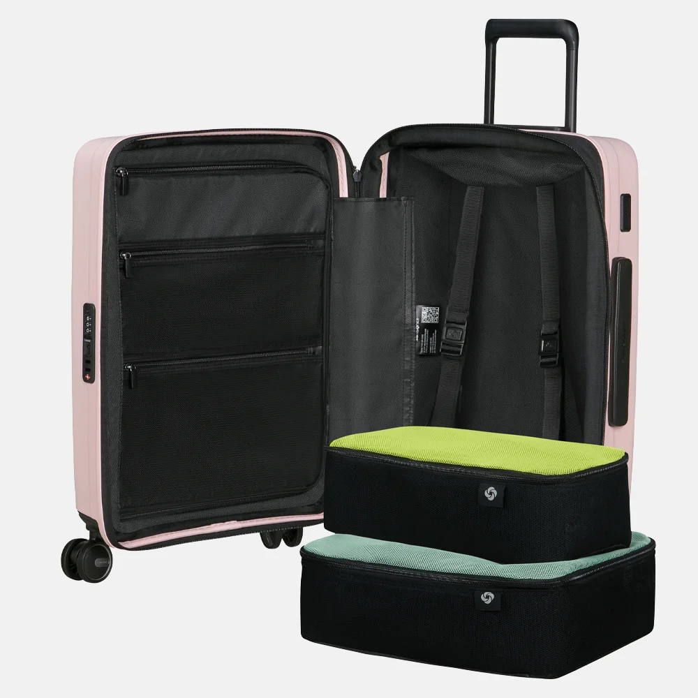 Samsonite Restackd handbagage koffer 55 cm uitbreidbaar rose bij Duifhuizen