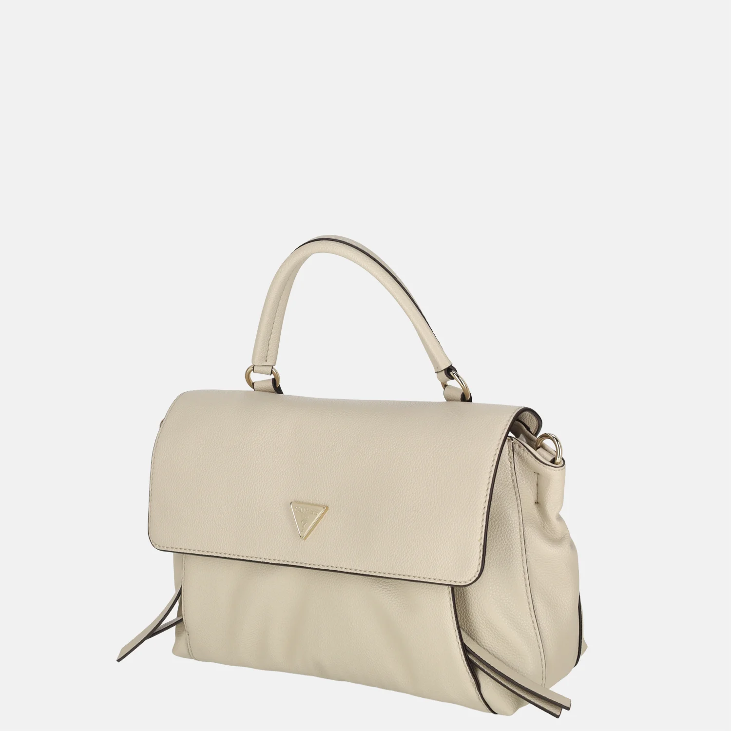 Guess Devon top handle handtas light taupe bij Duifhuizen