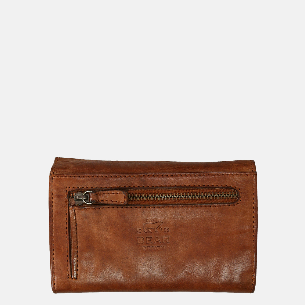 Bear Design Flappie portemonnee cognac bij Duifhuizen