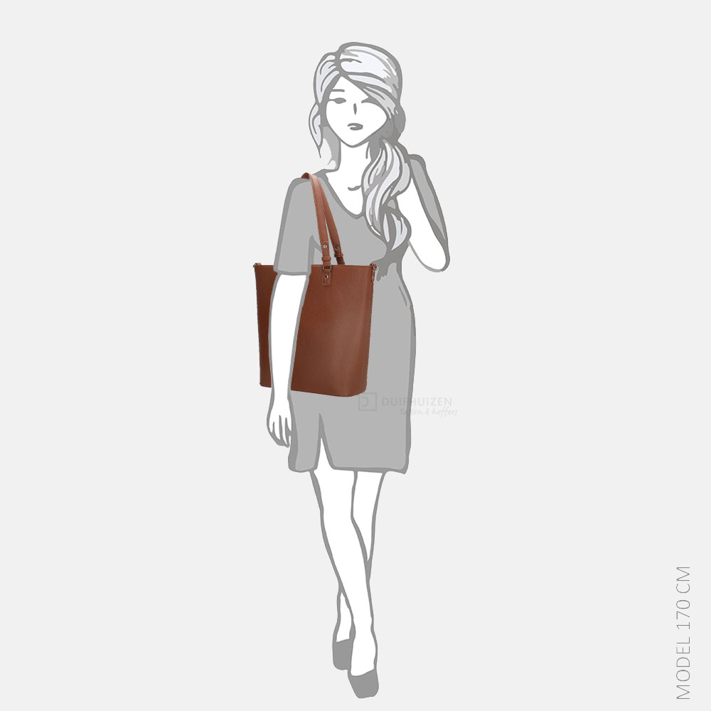 Enrico Benetti Audrey shopper 15 inch cognac bij Duifhuizen