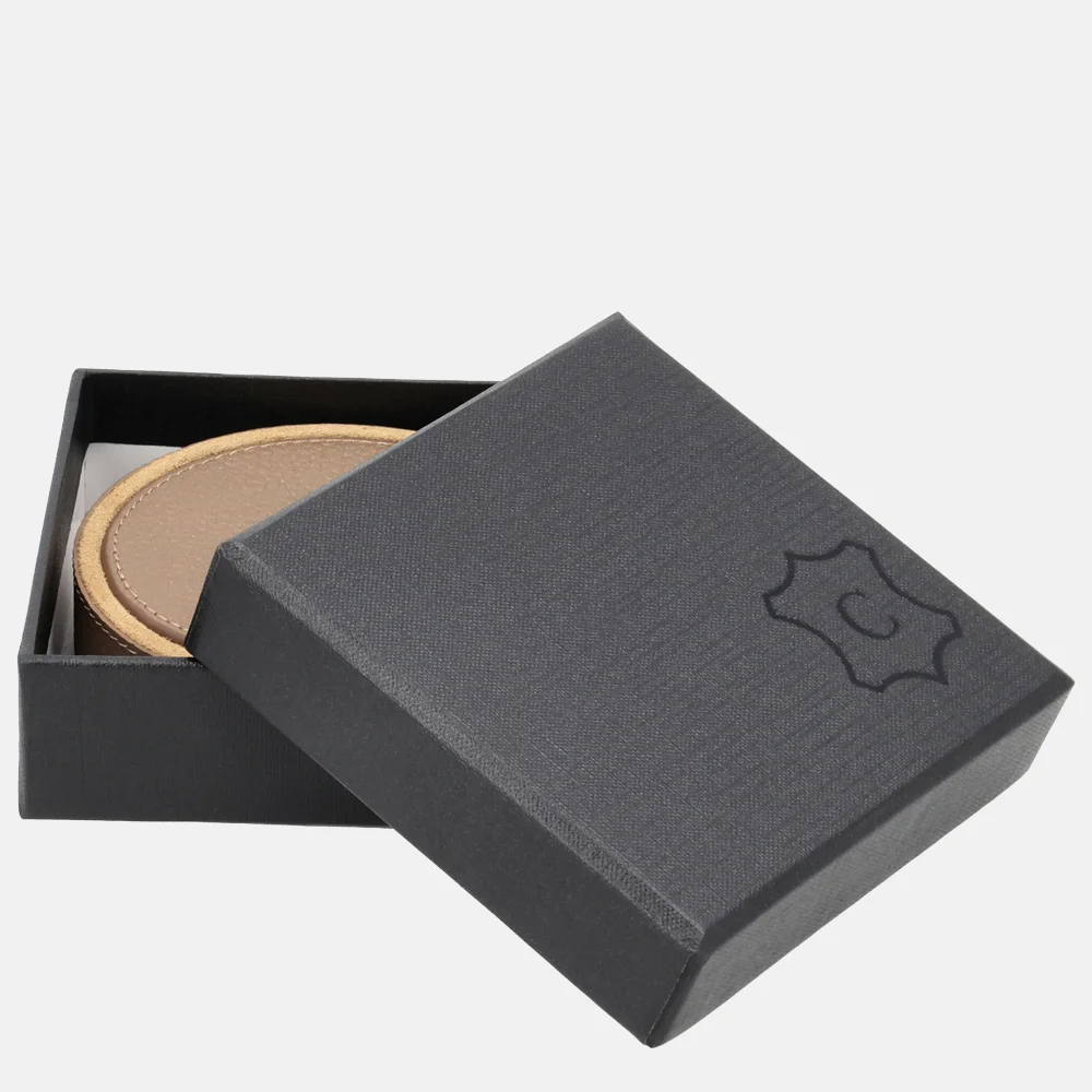 Chamada leren ronde onderzetters effen koper bij Duifhuizen