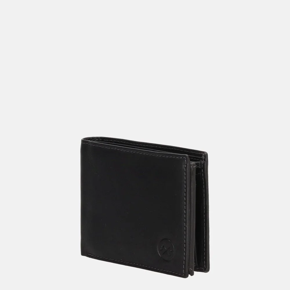 Hide & Stitches Idaho billfold zwart bij Duifhuizen