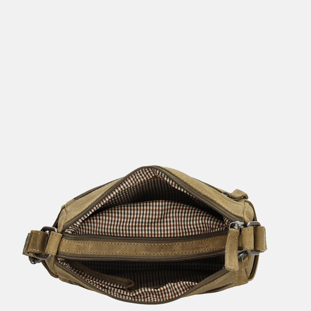 Hide & Stitches crossbody tas olijfgroen bij Duifhuizen