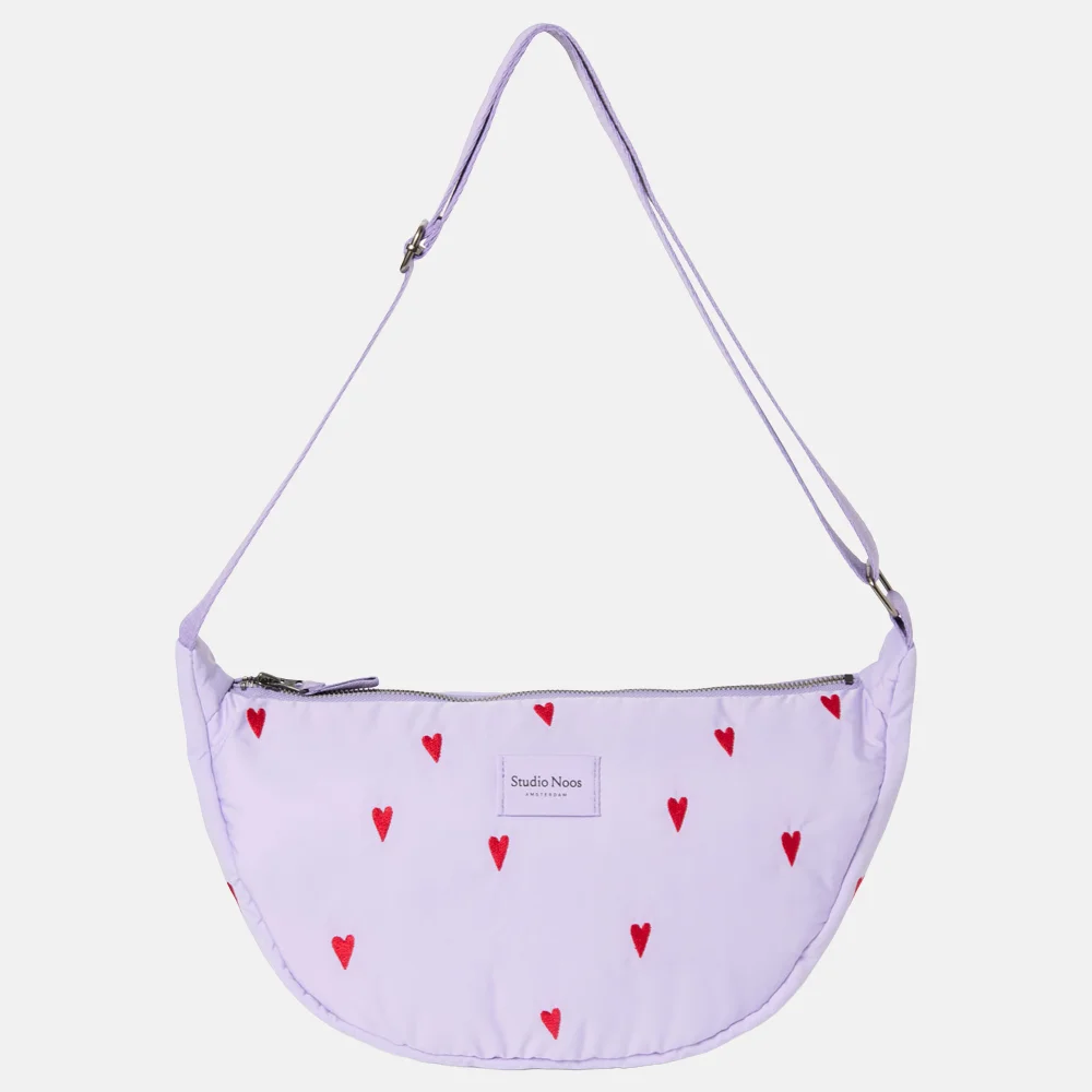 Studio Noos Puffy Adult Fanny Pack crossbody tas purple hearts