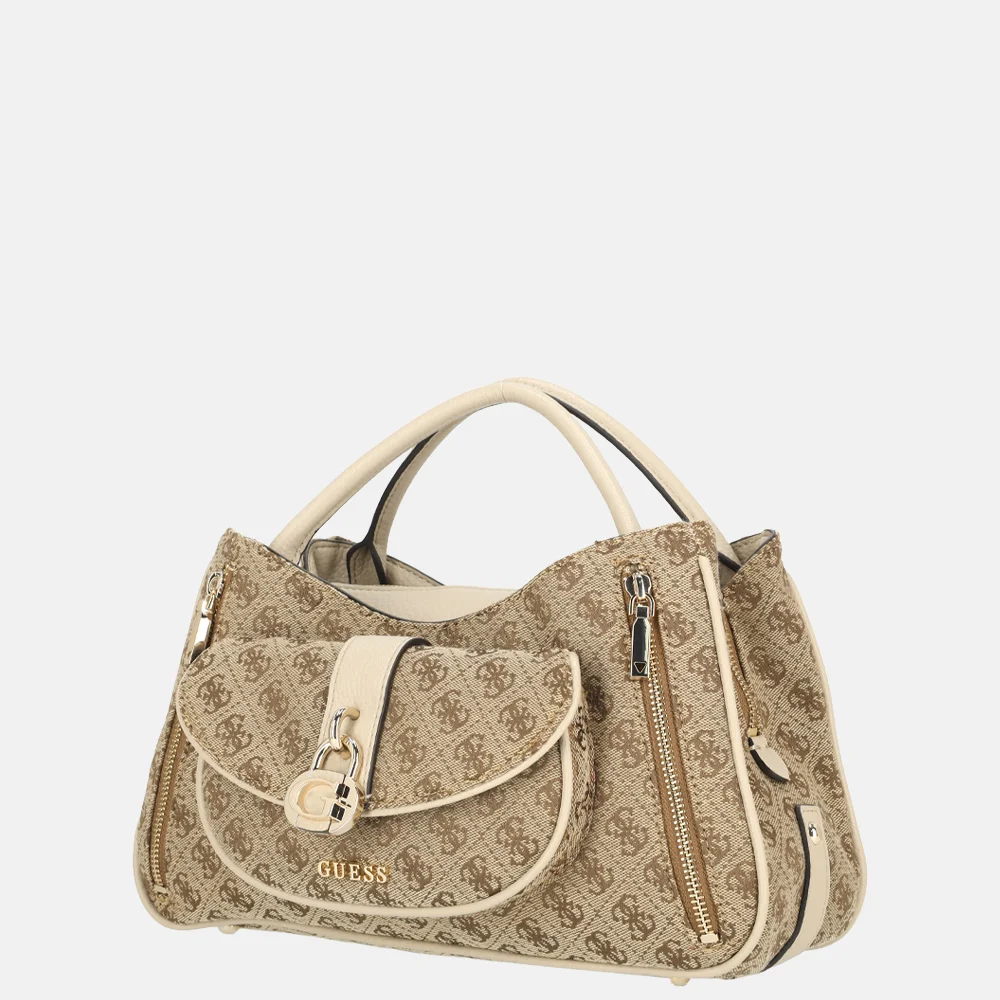 Guess Jessa girlfriend handtas latte logo bij Duifhuizen