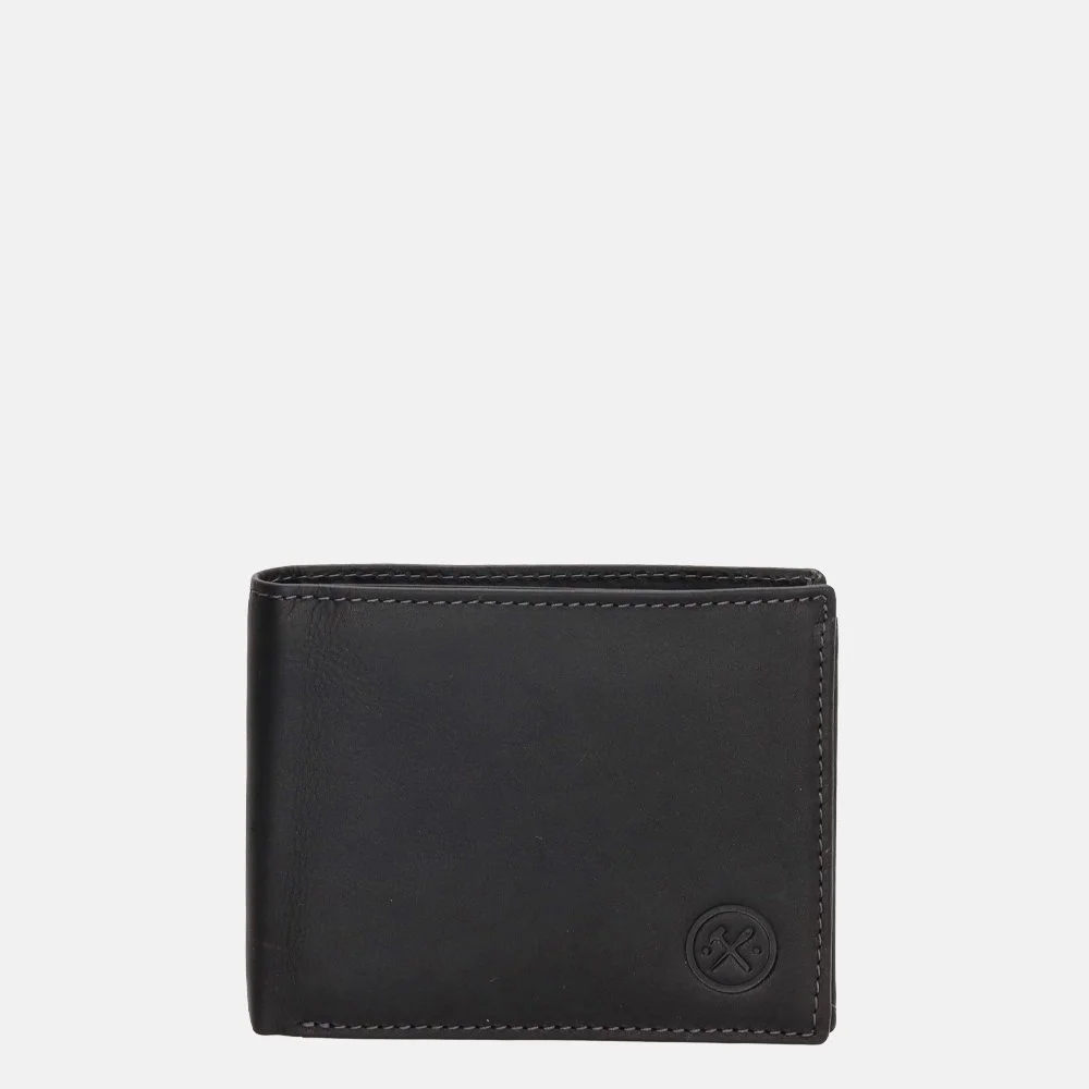 Hide & Stitches Idaho billfold zwart