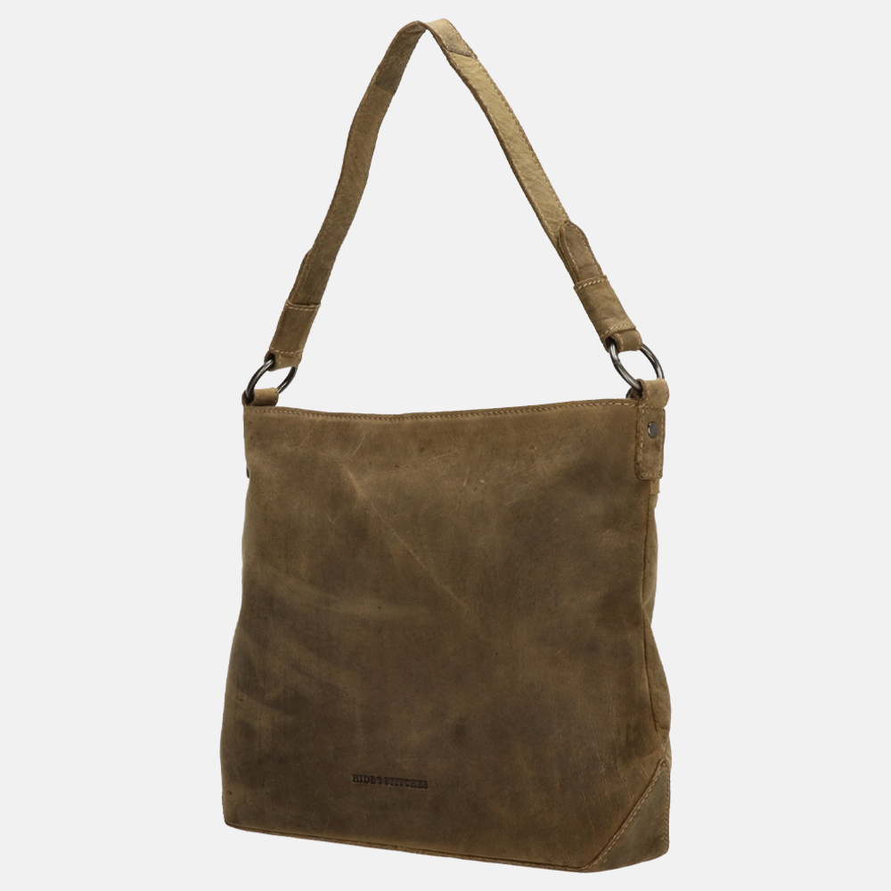 Hide & Stitches schoudertas olive green bij Duifhuizen
