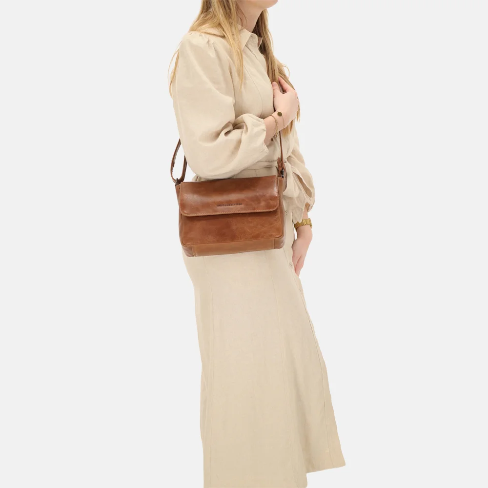 Hide & Stitches Porto crossbody tas bruin bij Duifhuizen