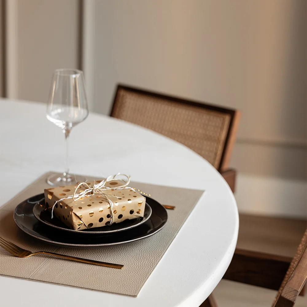 Chamada leren placemats rechthoek effen (2 stuks) beige bij Duifhuizen