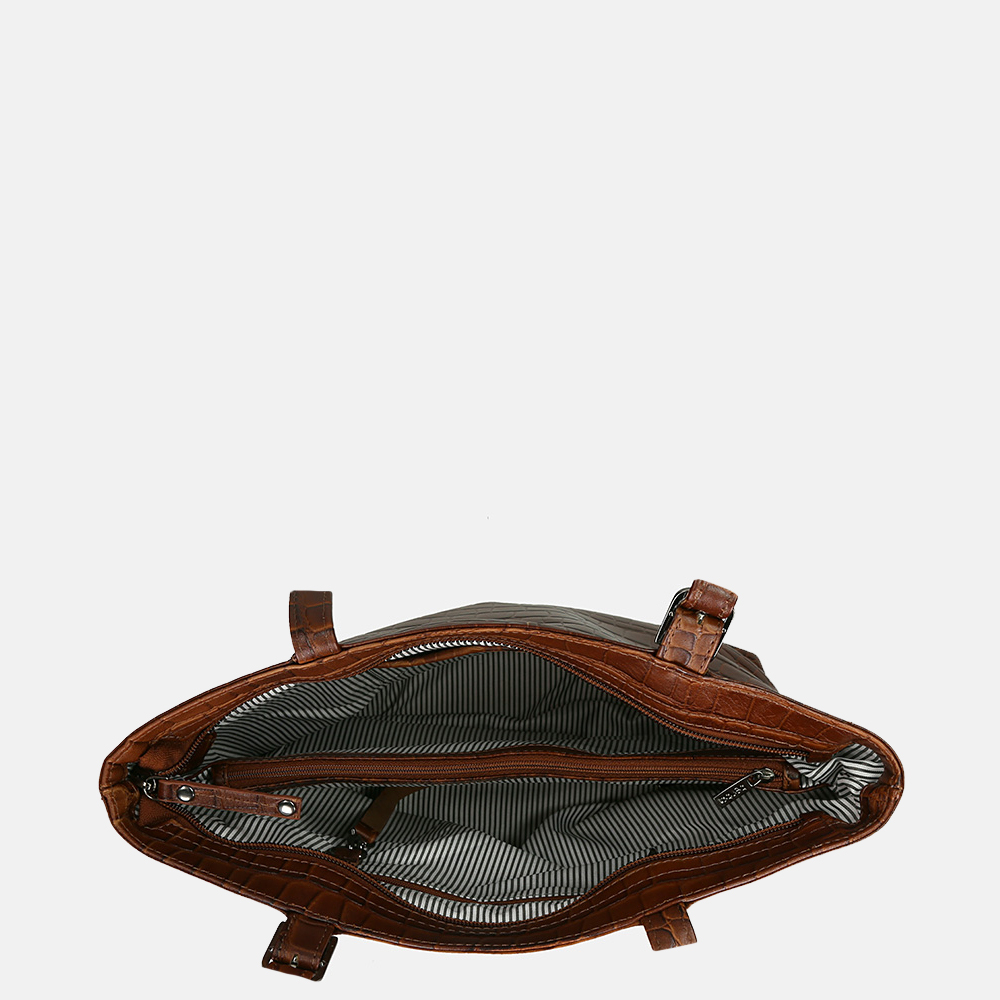 Berba Laguna shopper croco cognac bij Duifhuizen