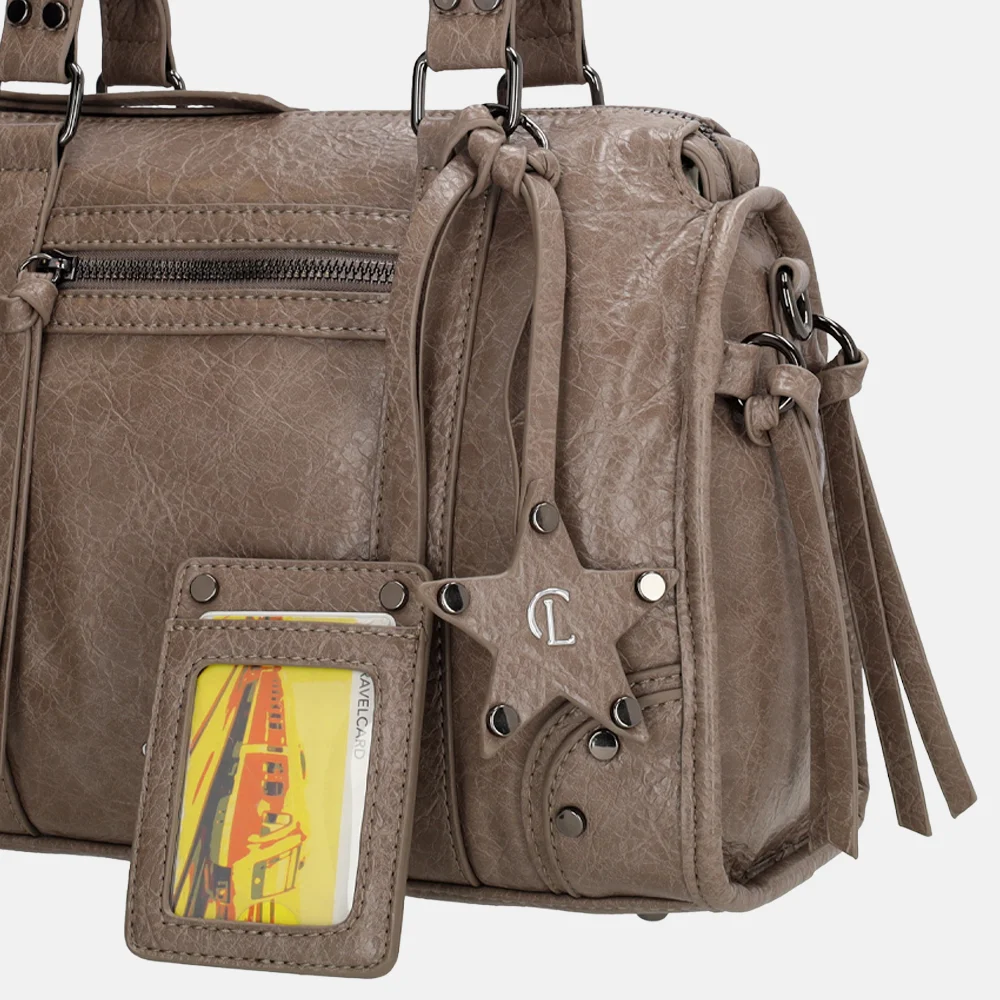 Charm London Berlin handtas M taupe bij Duifhuizen