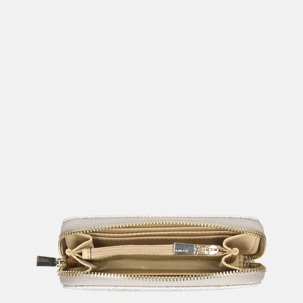 Guess Zamira portemonnee dark taupe logo bij Duifhuizen