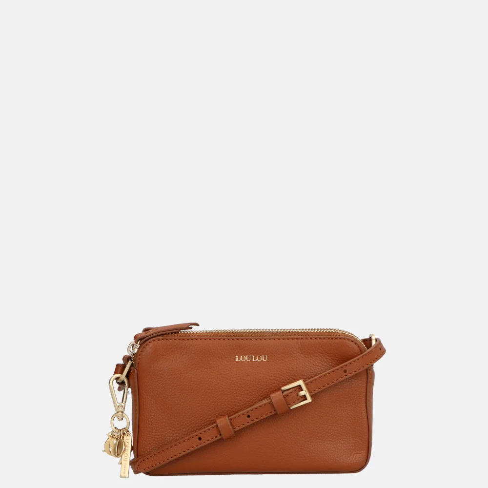 Loulou Essentiels Sue crossbody tas cognac bij Duifhuizen