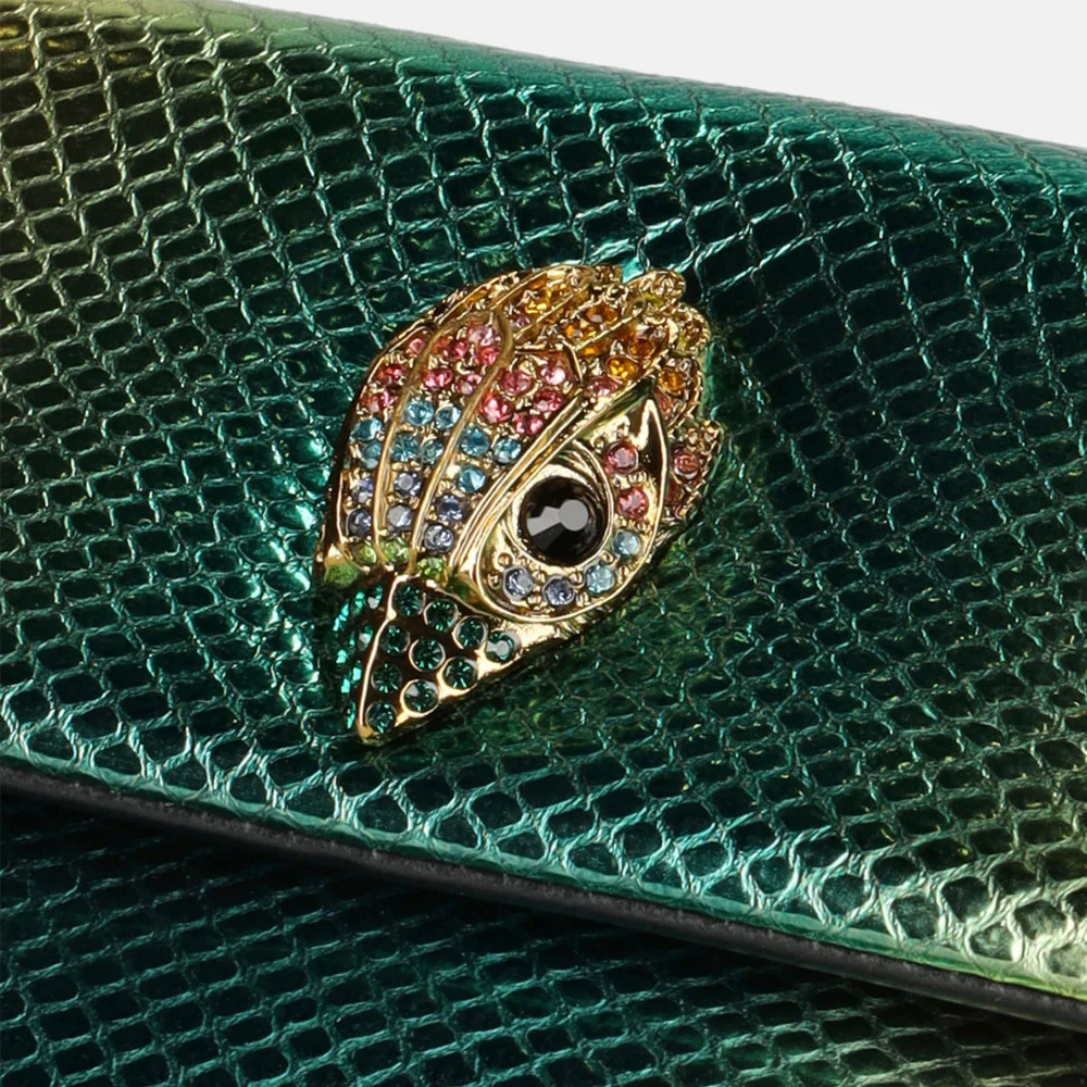 Kurt Geiger Kensington lizard schoudertas gold/combi bij Duifhuizen