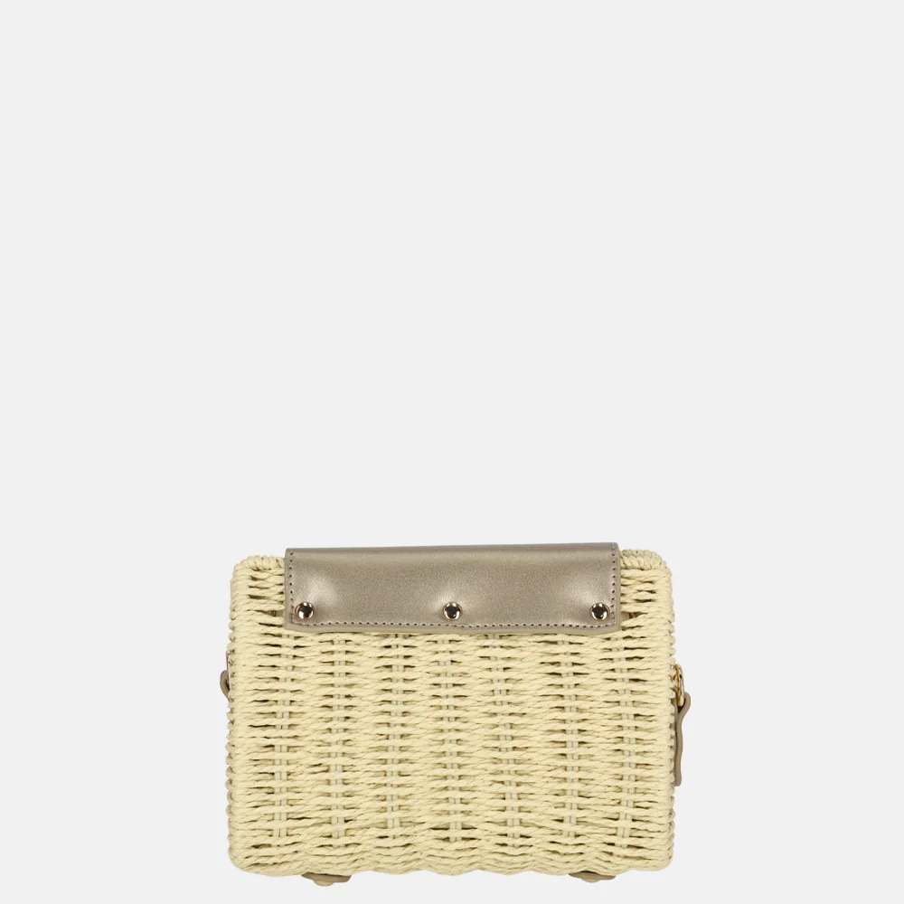Flora & Co schoudertas riet beige bij Duifhuizen