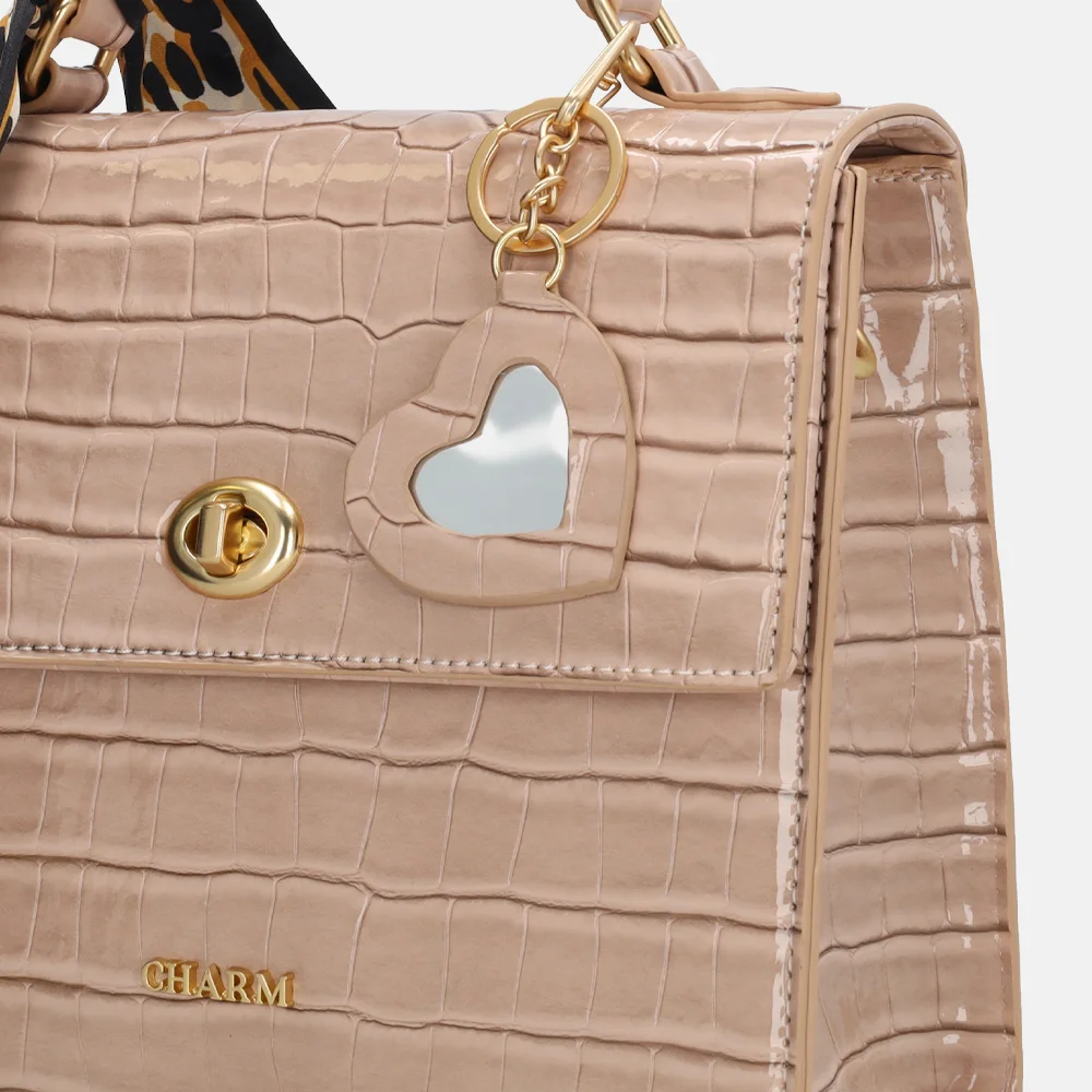 Charm London Knightsbridge handtas croco oudroze bij Duifhuizen