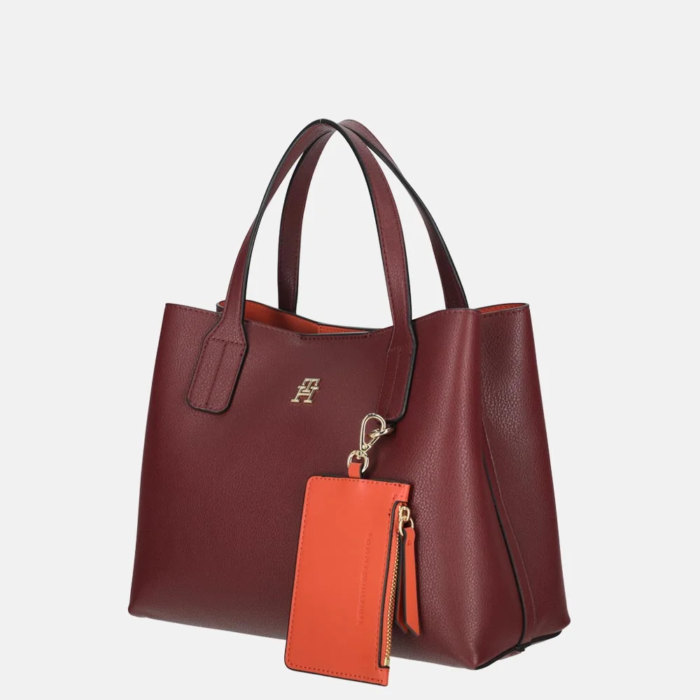 Tommy Hilfiger Icon handtas velvet maroon bij Duifhuizen