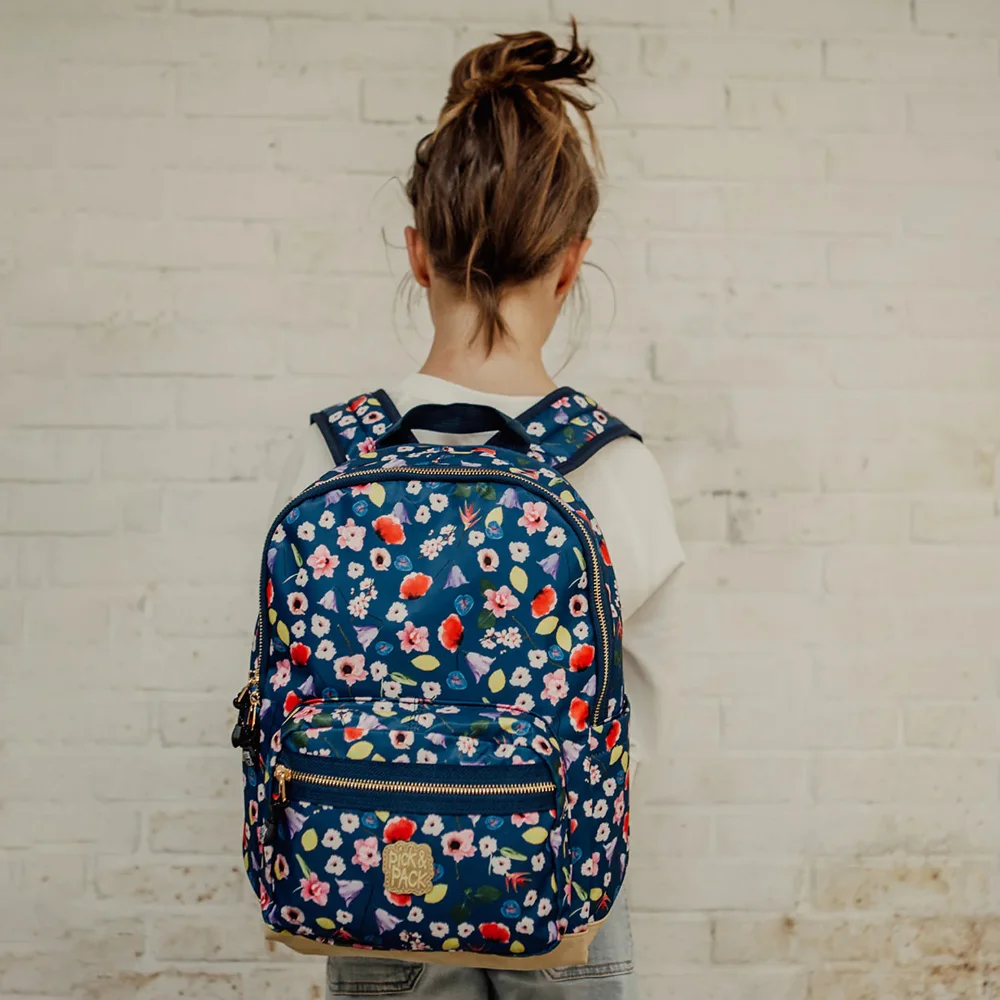 Pick & Pack Field flower kinderrugzak M navy bij Duifhuizen