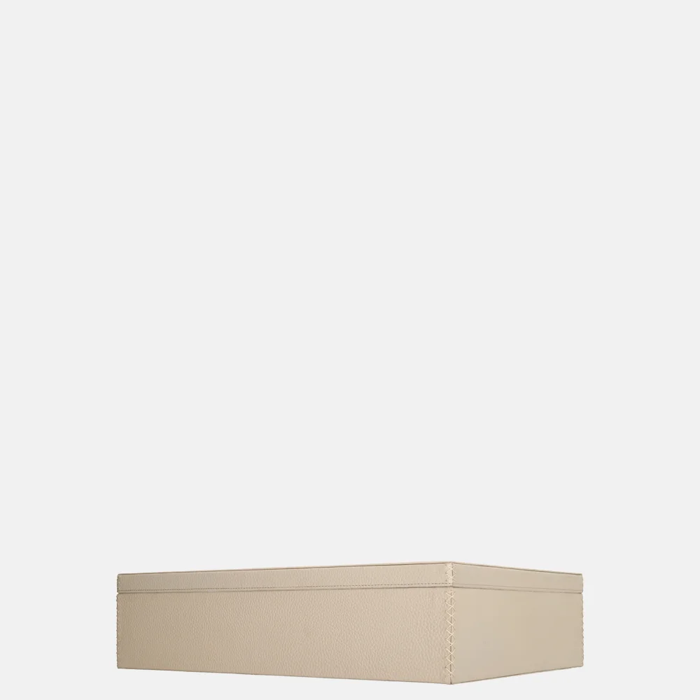 Chamada leren opbergbox rechthoek effen large beige bij Duifhuizen