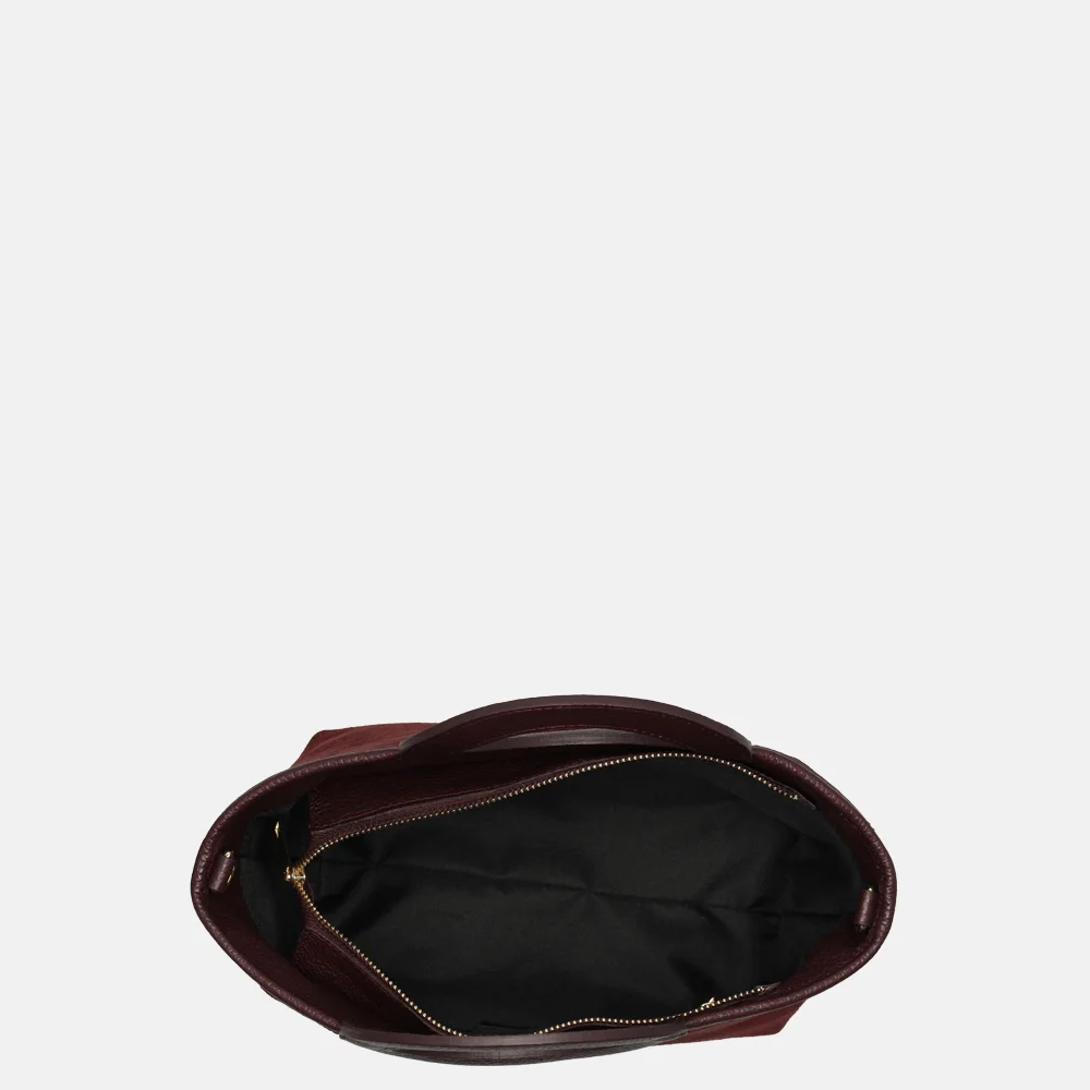 Charm London handtas suede bordeaux rood bij Duifhuizen