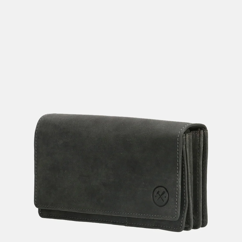 Hide & Stitches Idaho portemonnee black bij Duifhuizen